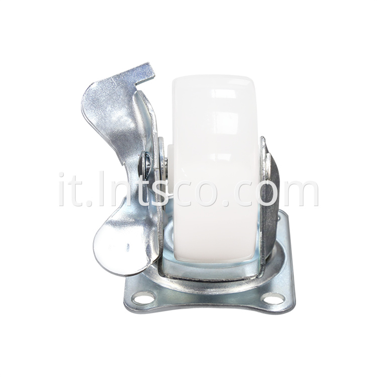 Light Duty White PP Side Brake Casters